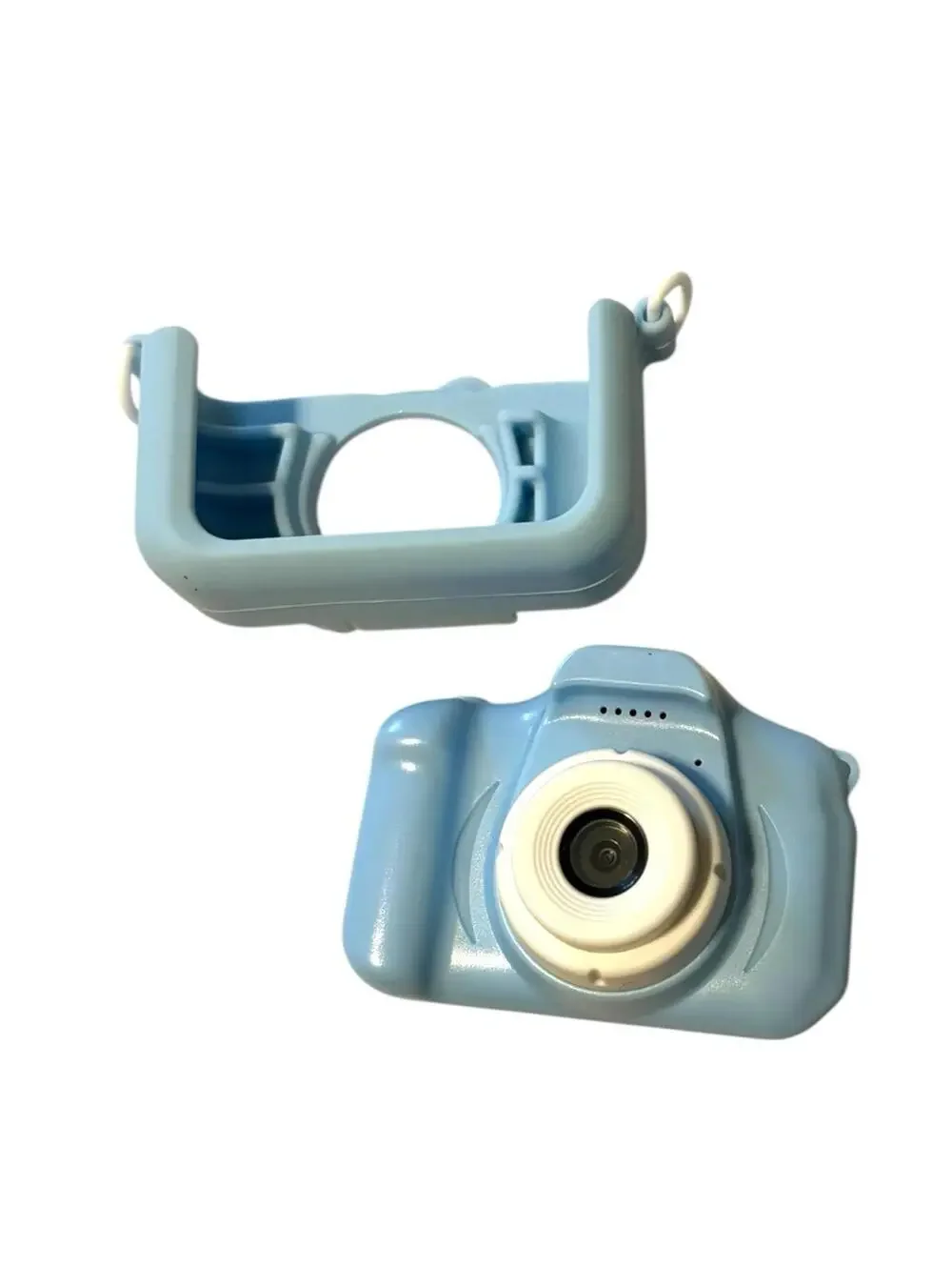 Kids Digital Camera Blue Cat Silicone Case Photo Video Games Toddler